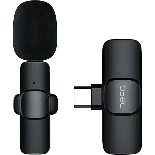 Микрофон Pero CM01,радио,ресивер Type-C, черный