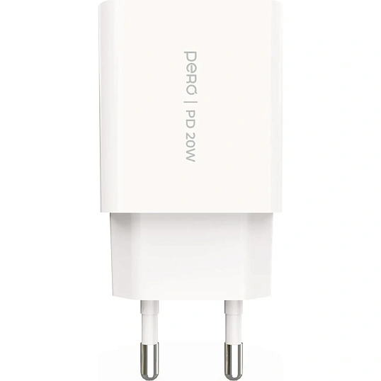 Зарядное устройство сетевое PERO TC33 USB-C, PD 3.0, 20W белый
