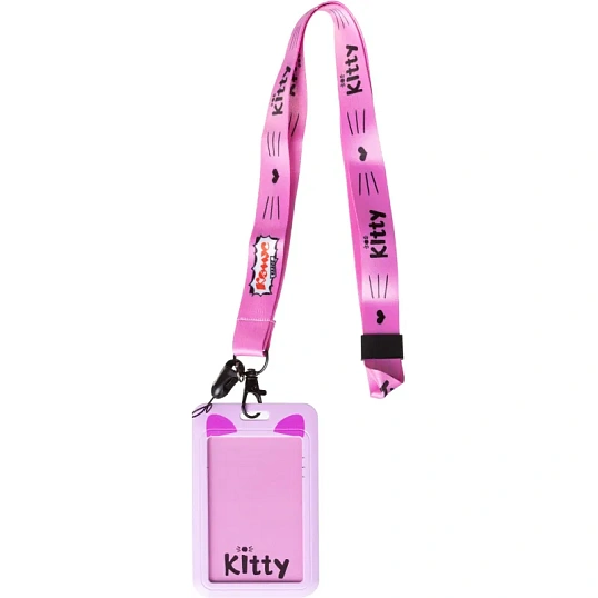 Бейдж с тесьмой Комус Класс 110x68мм вертикальный Китти