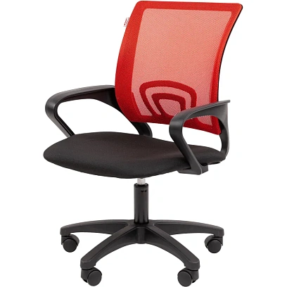 Кресло ТП 304 LT сетка/ткань,красный/черный,пластик