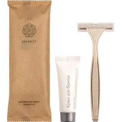 Набор бритвенный  GREENERY, флопак крафт, 150шт/уп