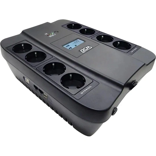 ИБП Powercom SPIDER SPD-900U LCD USB, Line-Int, LCD, 900VA/540W, 8xEURO,USB