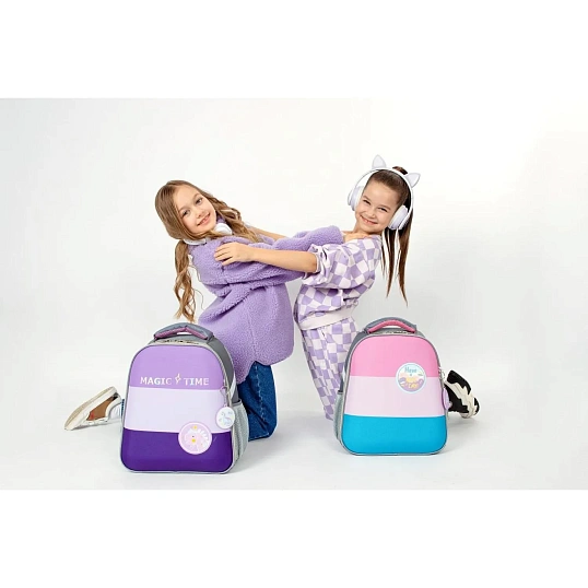 Ранец Комус Класс Basic Casual сирен+фиолет, 2 отд., эргоном. спинка