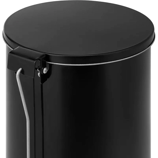 Ведро мусорное с педалью стальное круглое 7 л черное, 200 ммx230 мм