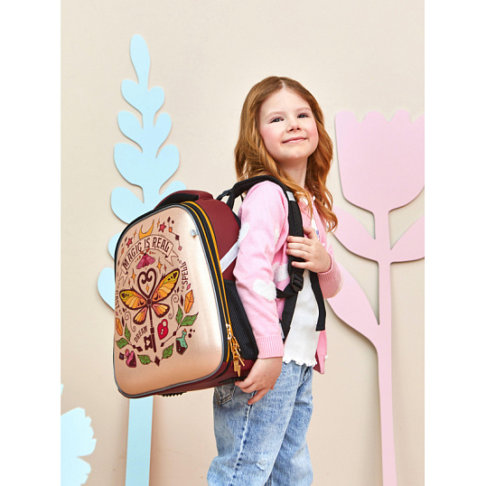 Ранец Комус Класс Basic Magic is real , золотой, 2 отд, эргоном спинка