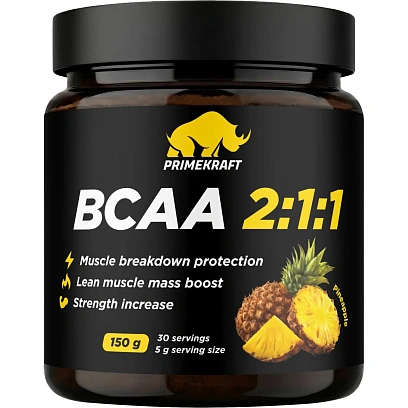 БАД PRIMEKRAFT BCAA 2:1:1 со вкусом ананас, СППДПП, банка 150г