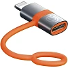 Адаптер PERO AD18, USB-C (F) - Lightning (M), серый