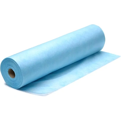 Простыня в рулоне 80х200, спанбонд, пл.17, голубой, 100шт/рул ШК35567