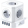 Сетевой фильтр Cablexpert Tower 5р/3м, 10А, 4хUSB, белый(TWR-5-U4-W-3)