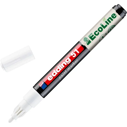 Маркер лаковый E-51 на водной основе, белый, 1-2 мм