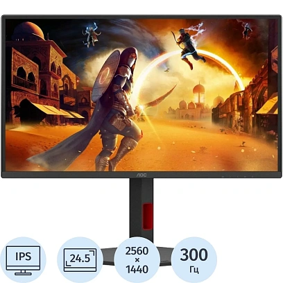 Монитор AOC Q25G4SR 25 QHD/IPS/300Гц/450cd/2xHDMI/DP/черный