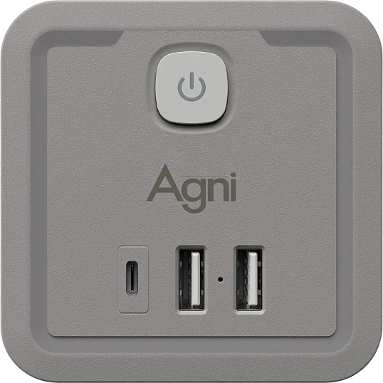 Тройник AGNI 4/220 + 2 USB + 1 Type C,белый(TP-WJ3U4E-C-white)