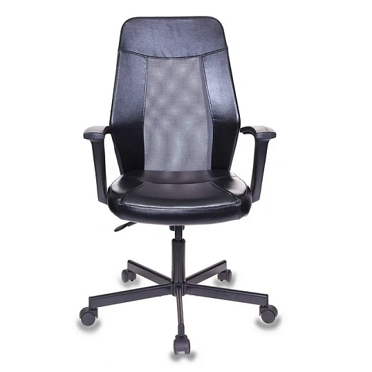 Кресло VB_EChair-225 PTW_G к/з черный, сетка серая (TW-04)