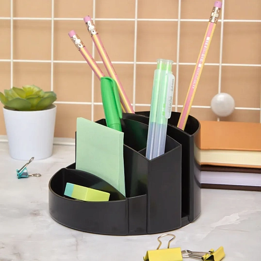 Подставка-органайзер д/канцеляр. мелочей Attache 8 отделений office черный