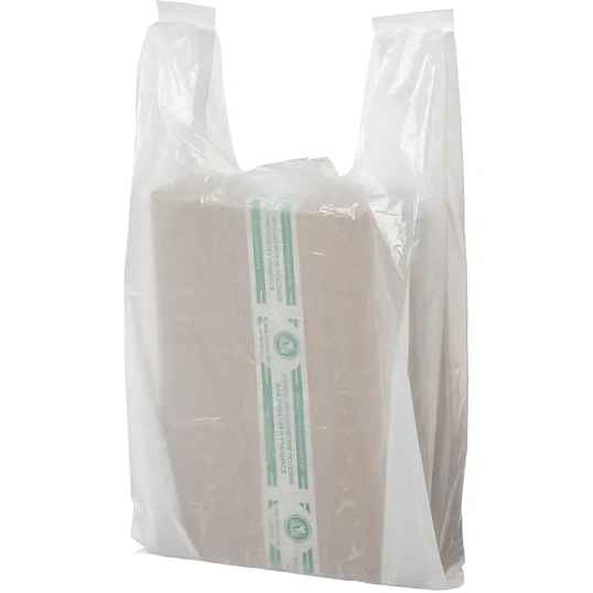 Пакет-майка 28+15х54/15 мкм, 100 шт/уп, белый S