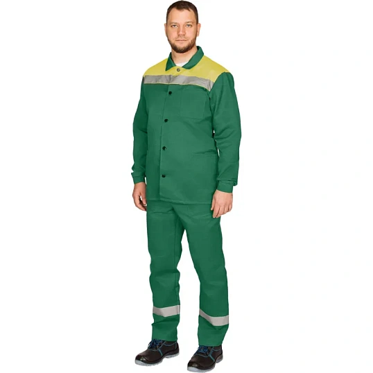 Костюм рабочий летний муж. л16-КПК с СОП зел/желт (р.44-46) 182-188