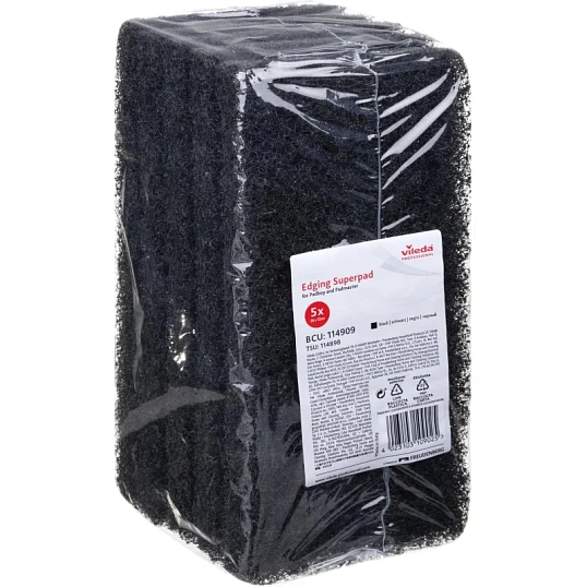 Пад ручной Губка Vileda Ручной Супер-пад 20мм 26х12 черный 114909 5шт/уп