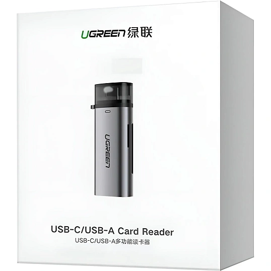 Картридер UGREEN USB-C 3.1 для карт памяти TF / SD (50704)