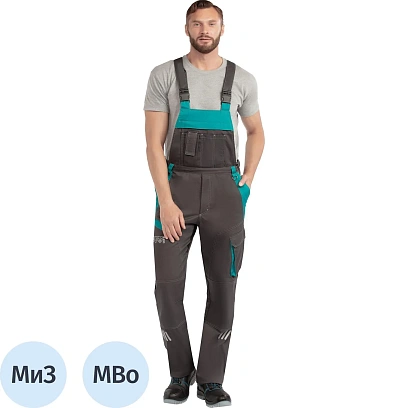 Полукомбинезон летний муж л36-ПК т.сер/бирюз (р.44-46) 170-176 Алистер