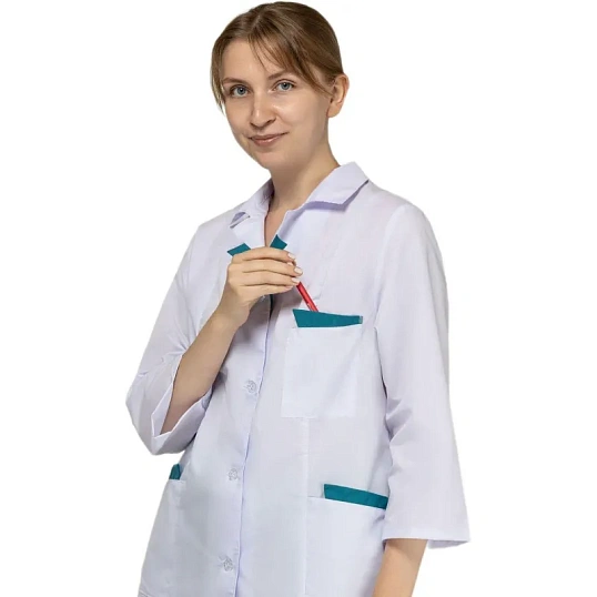 Костюм для медицинского персонала м01-КБР жен. цв.бел/бир (р.44-46) 158-164