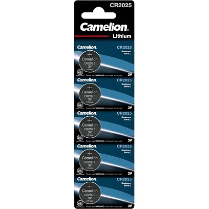 Батарейка Camelion CR2025 BL-5 (CR2025-BP5, литиевая,3V), 5шт/уп