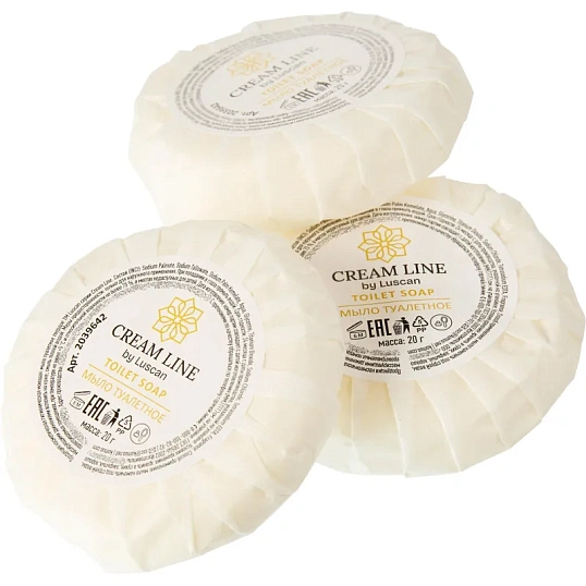 Мыло туалетное Luscan Cream Line,круглое 20гр, 350 шт/уп
