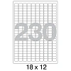 Этикетки самоклеящиеся  18х12 мм/230шт. на листе А4 50листов