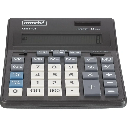 Калькулятор настольный Attache CDB1401-BK 14-разрядный черный 205x155x35 мм