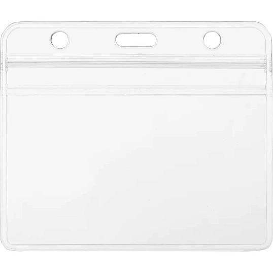 Бейдж Deli E5758 100х80мм горизонт. б/крепления ПВХ прозрачный (упак:10шт)