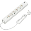 Сетевой фильтр BigTech CD6-1,4WU (6р/1,4м/USB-C/USB-A/16А/3680Вт белый)
