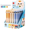 Ручка гелевая автомат. Deli Lucky Meow EG345-BL,пул.нак.0,5,стир,коты,в асс