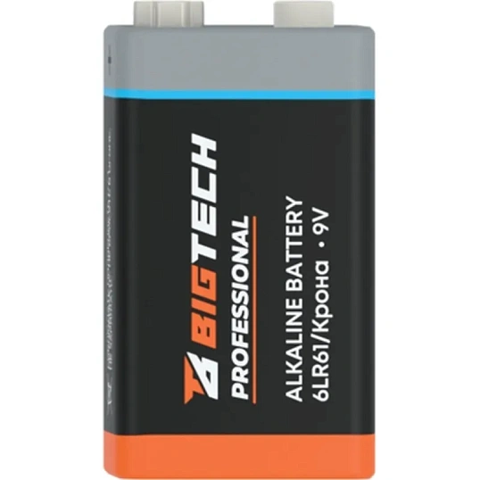 Батарейка BigTech Professional 6LR61/Крона 9V/1604A алкалин. бл/1шт
