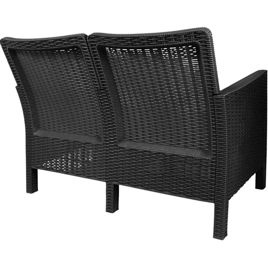 Диван TDT_двухместный садовый капучино под ротанг