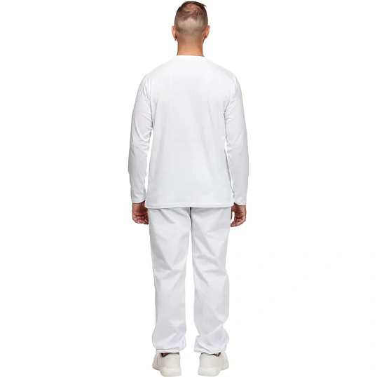Футболка (160 г.) с длинным рукавом бел.(XXXL)