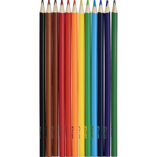 Карандаши цветные 12 цветов Комус Класс ColorPics, трехгранные