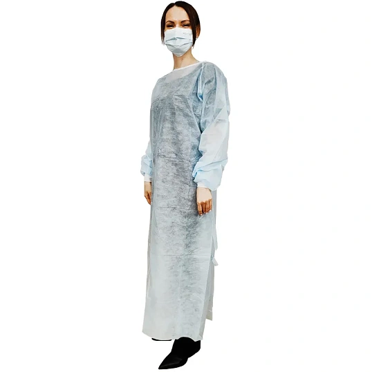 Халат хирург. стер, ЕВРО, рук.манж, дл.140 см, р.54-56, пл.25, смс, 1шт