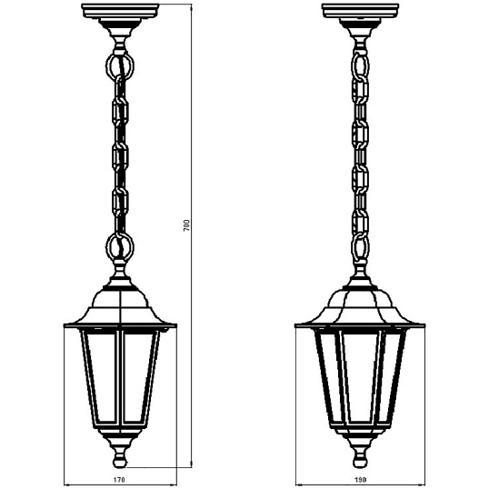 Светильник уличный НСУ 06-60-001 У1 Адель 1, черный/стекло, 60Вт, IP44