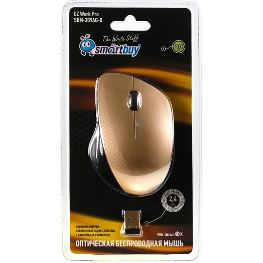Мышь компьютерная Smartbuy 309AG WLS золотой металлик (SBM-309AG-O)/40