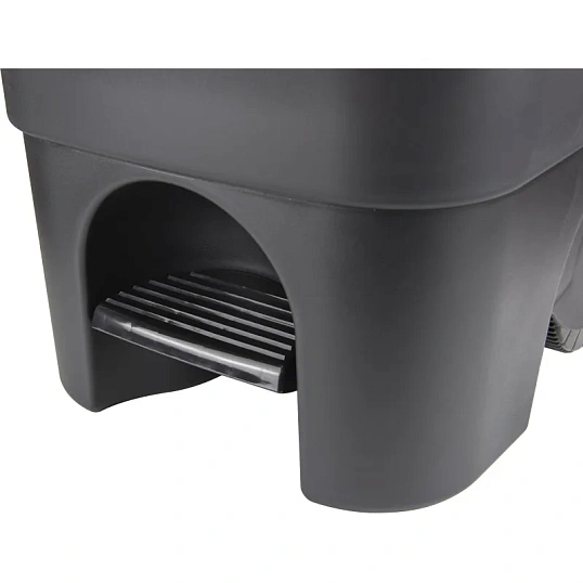 Контейнер-бак мусорный IDEA 60л с педалью на колесах серая крышка