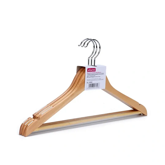 Вешалка-плечики WW_ Attache  F6612NJ-L3/LH001-A дер,пер,вые,р48-50нат.УП3шт