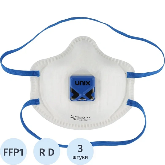 Полумаска фильтрующая UNIX Air 111V с кл FFP1 RD до 4ПДК 3шт/уп