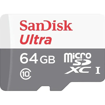 Карта памяти SanDisk Ultra microSDXC UHS-I Cl10, SDSQUNR-064G-GN3MN