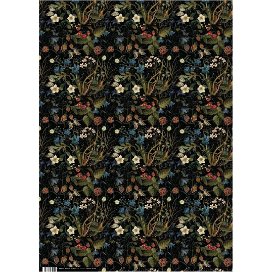 Бумага упаковочная FLORA.ЛЕСНЫЕ ЯГОДЫ, 50 х 70 см (4 листа), 2-794/02