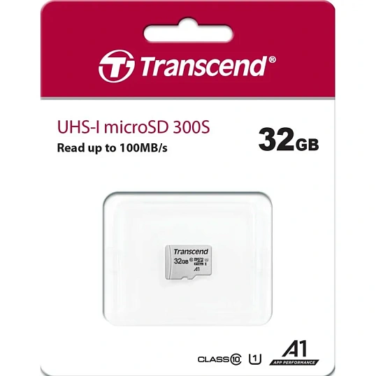 Карта памяти Transcend 300S microSDHC 32Gb UHS-I Cl10, TS32GUSD300S