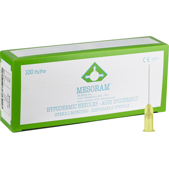Игла для мезотерапии 30 G (0,30x25мм) MESORAM, 100 шт. в уп