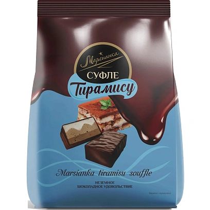 Конфеты шоколадные Марсианка Сбивная Тирамису 200гx10шт/уп