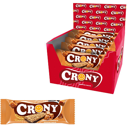 Батончик мюсли CRONY Солёная карамель. 50гх12шт/уп