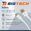 Кабель 2,4A, 1м, USB - Type-C, TPE, силикон, белый BT-JCBL-006/U28