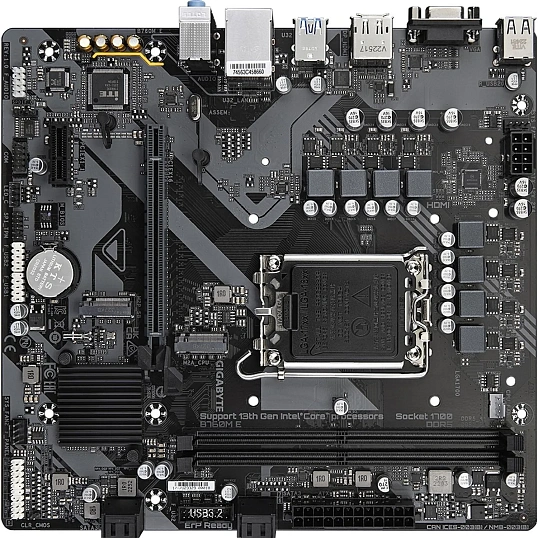 Материнская плата Gigabyte B760M E, Soc-1700 Intel B760 2xDDR5 mATX
