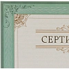 Сертификат-бумага А4, вертикальный бланк зел рамка,тиснение фольг 10 шт/уп